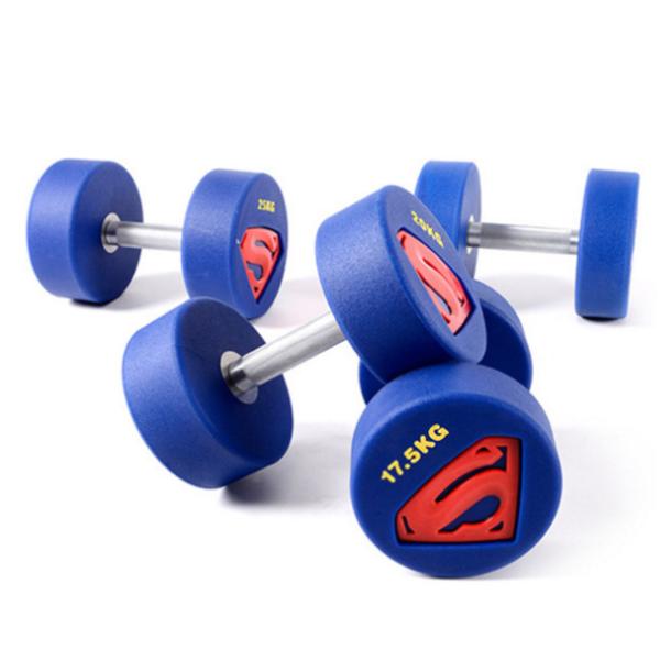 Superman Dumbbells PU Coated Dumbbells Round Headed Dumbbells Men'S Gym Arm Training Dumbbells