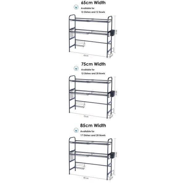 80cm Height Dishes Rack Over Sink , ODM Double Sink Drying Rack 75cm Width