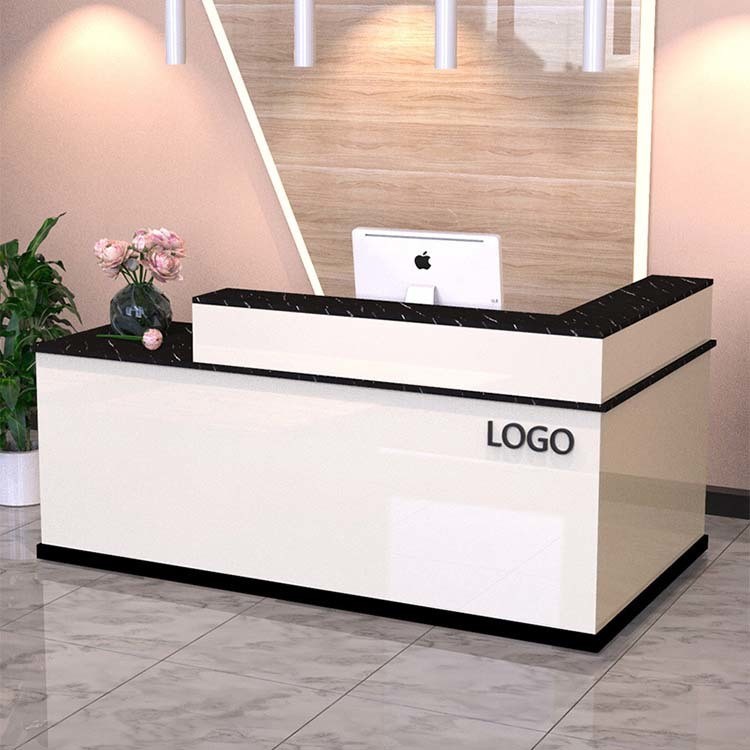 Office Furniture Modern Design White Reception Desk Counter for Convenience Store