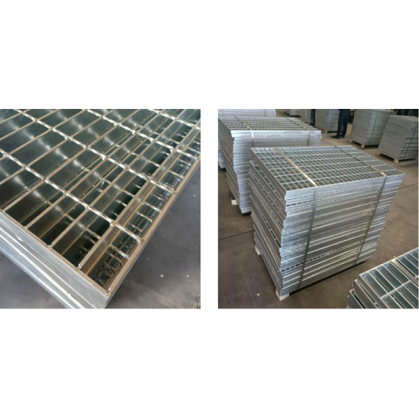 Hot Dipped Galvanized Steel Grating Stair Tread Grid with ASTM A36 Q235 and Stainless Steel 304 Options