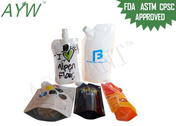 Reusable Beverage Doypack Liquid Spout Bags Hanging Hole For Milk Dairy Juice