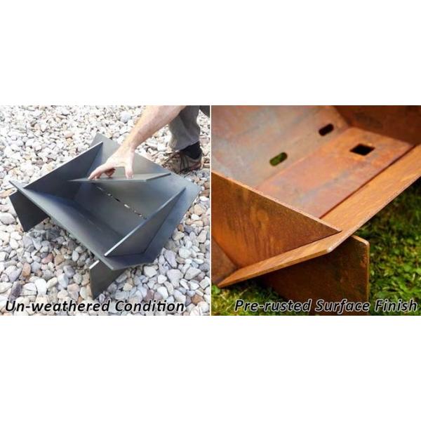 Detachable Corten Steel Wood Burning Fire Pit Table Portable 510mm