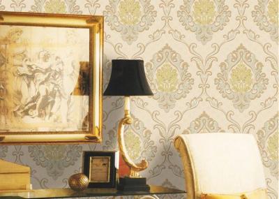 Mulit Color Velvet Flock Wallpaper Strippable With 1.06*10M Size , Non - Pasted Style