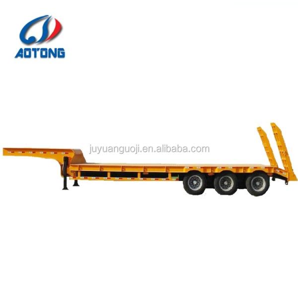 4 eixos Estação elétrica de 100-120 toneladas Lowbed Lowboy Semi-trailer para transporte de carga pesada