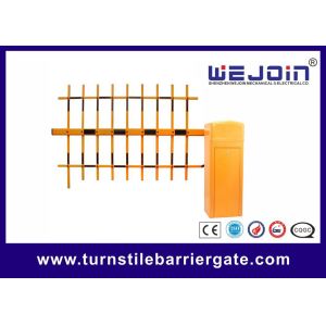 Yellow Color 4m Three Fence Arm Barrier Gate DC24V Brushless Motor Auto-reversing on Obstruction 