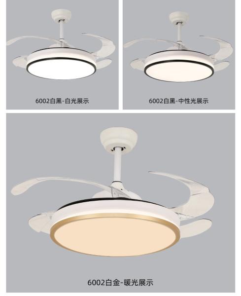 usine de gros moderne 42 pouces rétractable chandelier Ventilateurs de plafond rond Dimmable Led Ventilateur de plafond avec lumière et télécommande pour le salon chambre à coucher