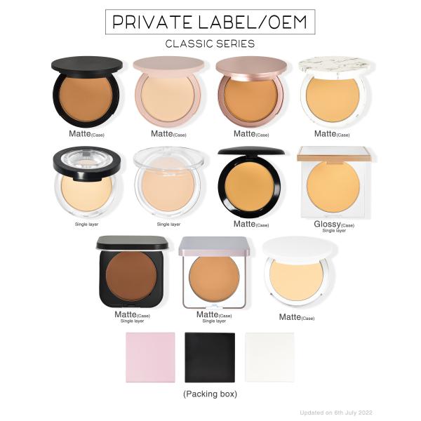 Poudre pour le visage en marque blanche, fond de teint en poudre, OEM cosmétique