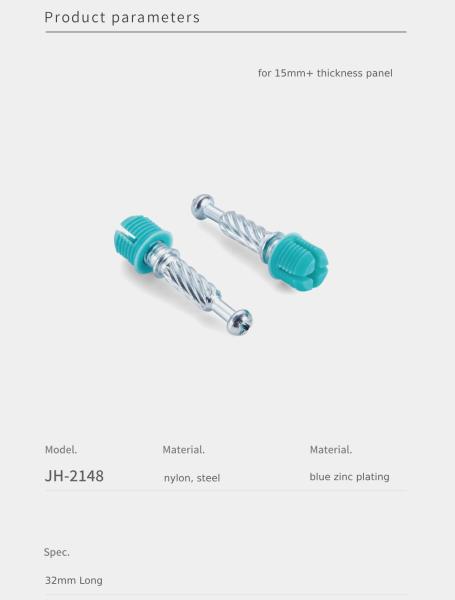Jh-2148 Minifix de aço para espalhamento de parafusos 32mm