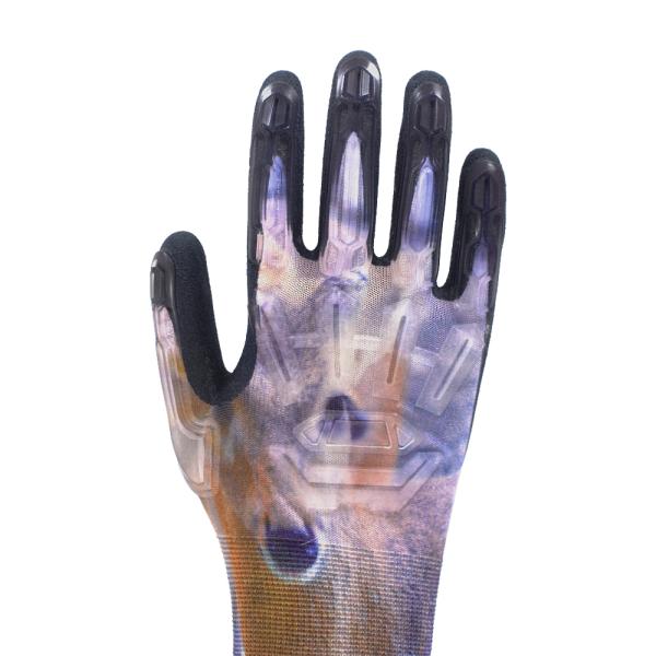 15 Gauge Impact-Guard TPR Gloves Latex Sandy Coated Garden Gloves With Custom Design And Color Option