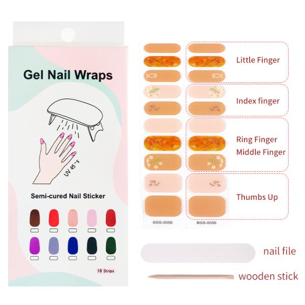 New Technology Pineapple Designer Nail Stickers Fast Delivery Semicured Gel Nail Sticker
