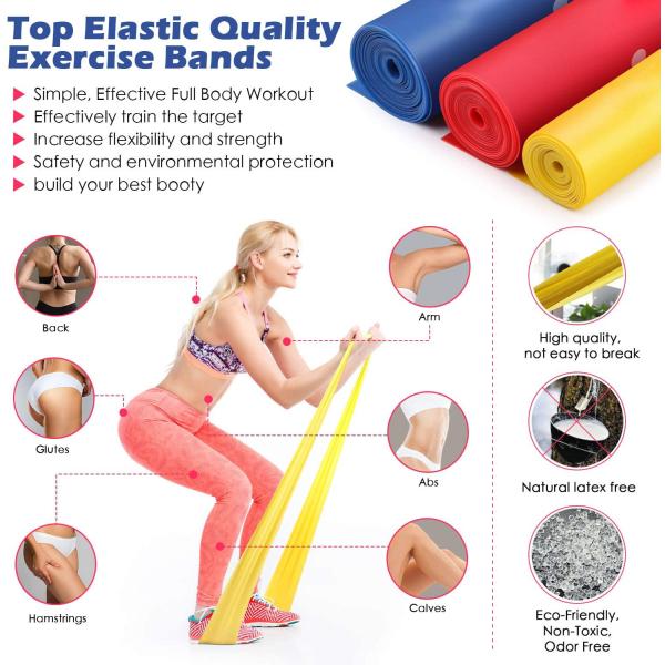 0.15mm 1.0mm Latex Elastic Yoga Pilates Band For Yoga Fitness