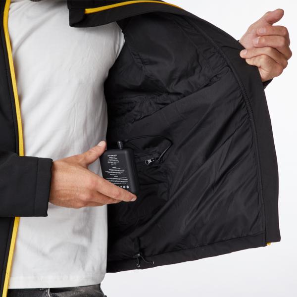 100% Down Heated Jacket Waterproof Thermal Puffer Jacket With Detachable Hood And 12v Battery Pack