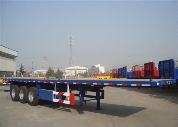 Carbon Steel Flatbed Semi Trailer 40000kg With Dual Line Braking System