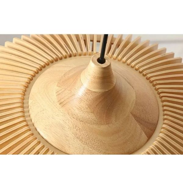 Dining Table Lighting Fixtures Bedroom Home Retro Art Designer Led Wooden Pendant Light(WH-WP-140)