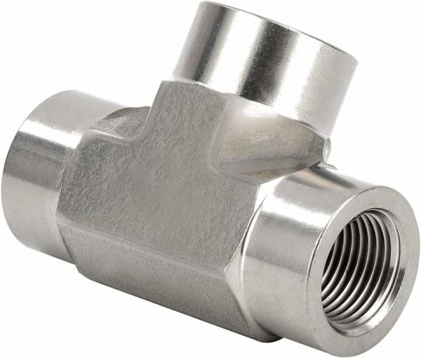 304 T forjado de aço inoxidável 1/8 NPT x fêmea 1/8 fêmea x 1/8 do NPT conector fêmea das maneiras do T-encaixe 3 do NPT