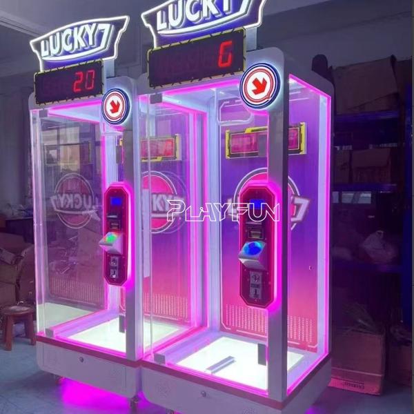 Arcade Coin Operated Game Machine Shopping Mall Lucky 7 Cut Prize Big Dolls Prix Ciseaux Machine de jeu de coupe
