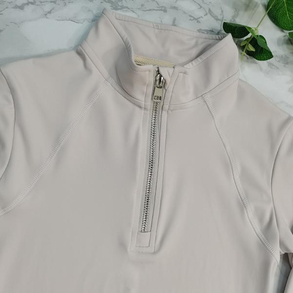 Пути футболки 4 верхних частей верховой езды молнии одежда серого Stretchy активная конноспортивная