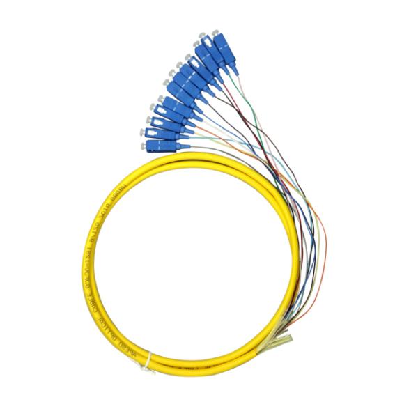 12 Cores Fan Out Fiber Optic Pigtail Waterproof , SC PC Pigtail For Couples