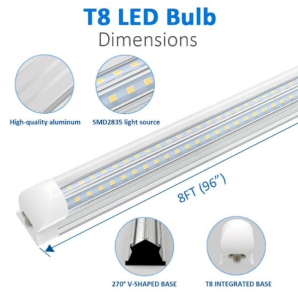 30W 4ft Integrated T8 Led Tube Light V Shape Damp Location For Garage Workshop