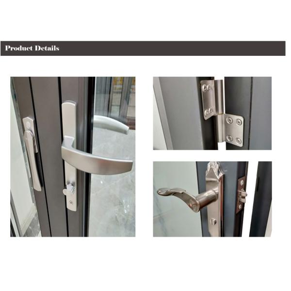 Double Glass French Break Bridge Aluminium Hinge Door For Entry Commercial