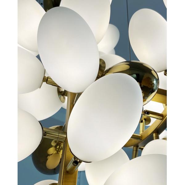 Полностью медный шкентель верхнего сегмента освещает штемпелевать светильники белого алебастра вися