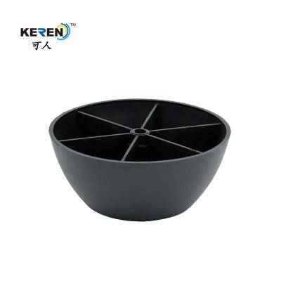 KR-P0116 Round Plastic Sofa Legs Replacement , Black Plastic Furniture Feet Bed Base
