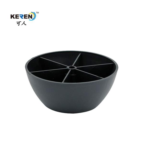 KR-P0116 Round Plastic Sofa Legs Replacement , Black Plastic Furniture Feet Bed Base