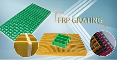 FRP GRP Mesh Plastic Heavy Duty Fiberglass Grating Flooring / Walkway Frp Grating