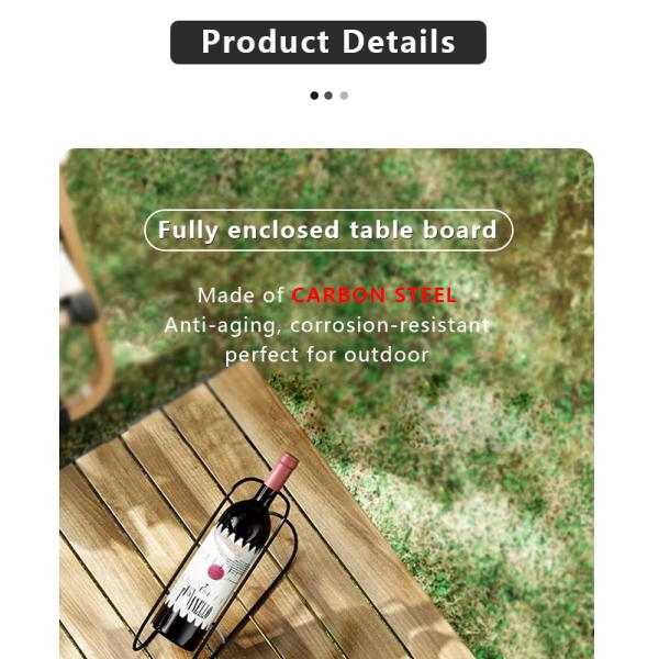 Carbon Steel Foldable Camping Table 30kg Load Bearing 2-6 People