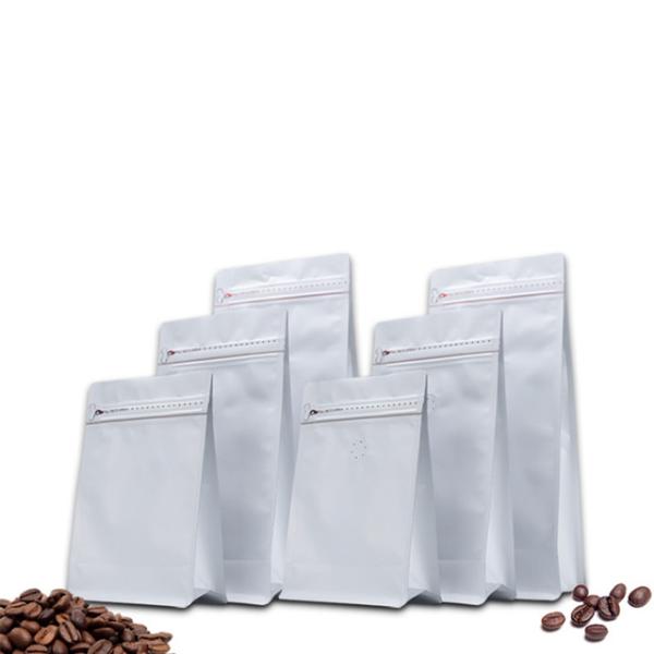 half lb/8oz Stand Up Coffee Bag/Flat Bottom Pouch with Air Release Valve and Reusable Side Zipper/Smell Proof Bags