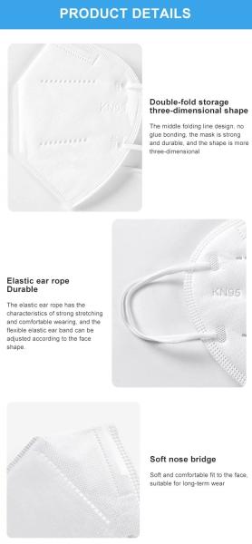 Three Dimensional Shape KN95 Disposable Protective Face For Anti Virus / Bacteria