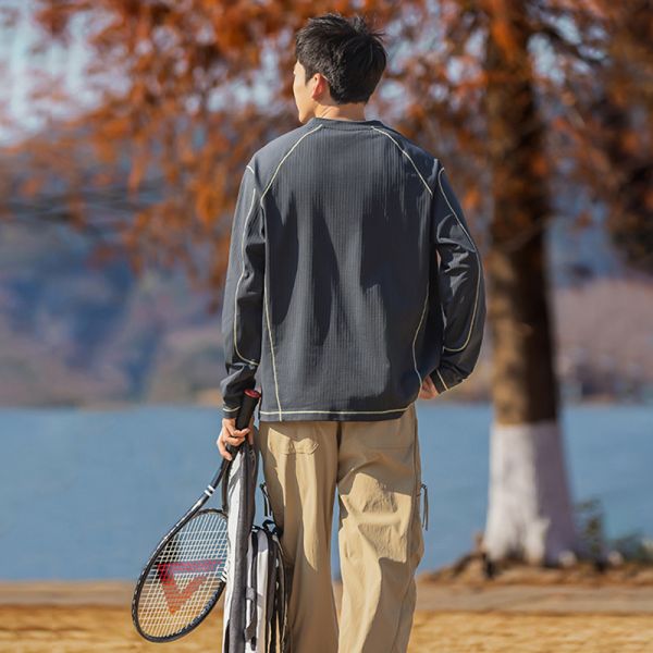 Loose Round Neck Sun Protection Sweatshirt, Antibacterial Quick Dry Breathable Running Top