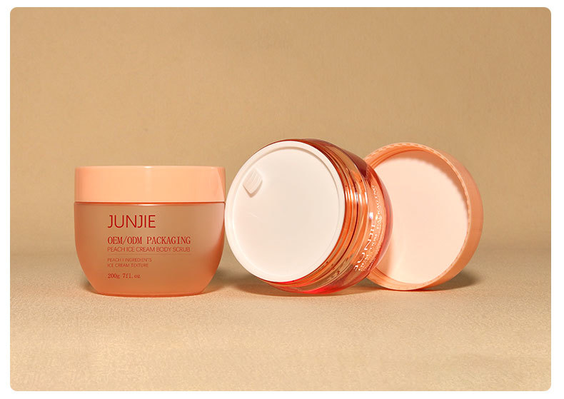 Custom Logo 200ml PET Round Bottom Cream Jars with Lid Skin Care Plastic Jars for Baby Vream Scrub Body Butter Jar
