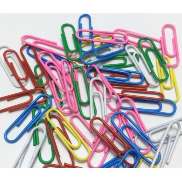 25mm Of 100pcs/Box Vinyl Coated Color Paper Clips For  Office Supplies