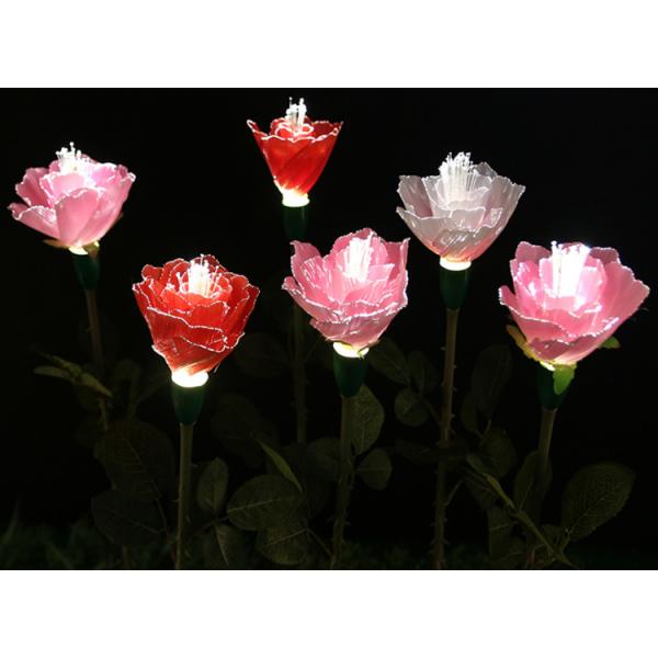 LED Simulation Silicone Rose Lights Lawn Flower Lamp Garden Courtyard Bright Landscape Decorative