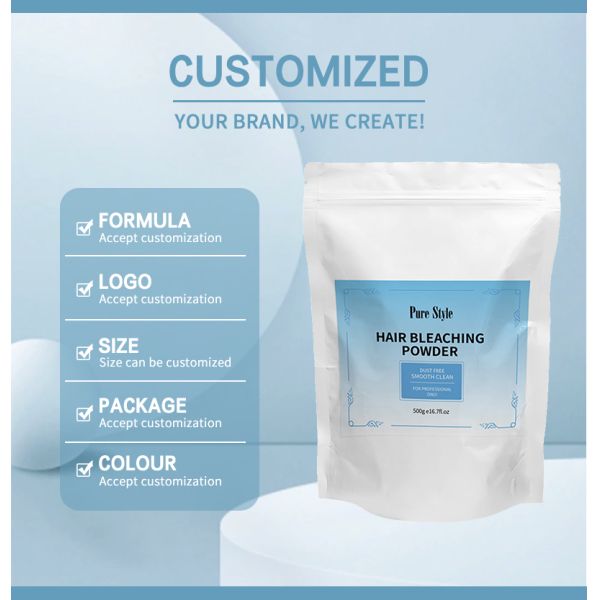 Poudre Décolorante Bleue pour Cheveux Salon Douce Non Irritante Sans Poussière 500g