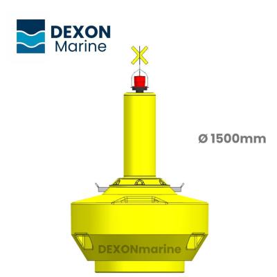 1500mm Dia Yellow Marine Marker Buoys X Topmark Nautical Buoys IALA Compliant