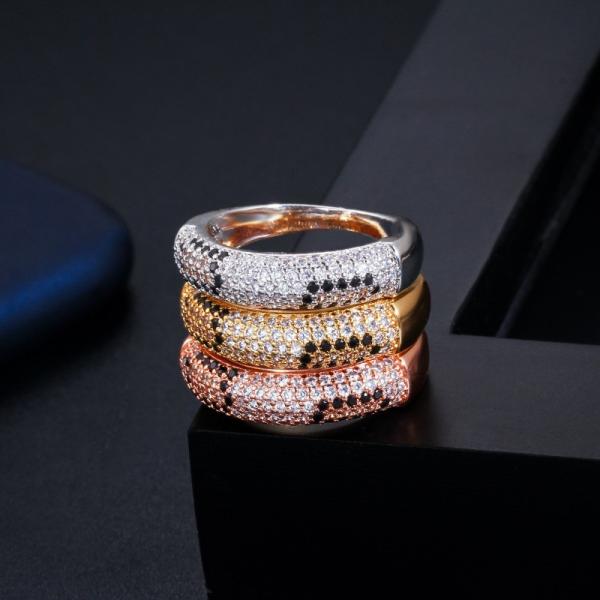 Peopard Print CZ Wedding Rings for Women Silver Color Ring Lady's Ring Party Fashion Luxury Leopard Print Ring Jewelry