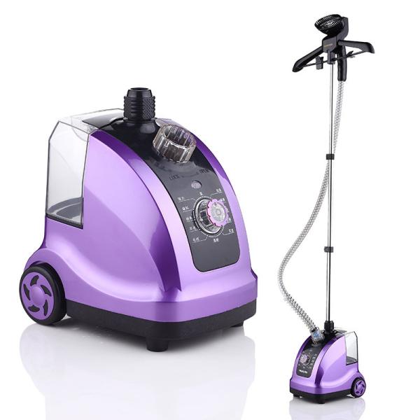 Coated Purple Mini Compact Garment Steamer , Industrial Fabric Steamer With Brush