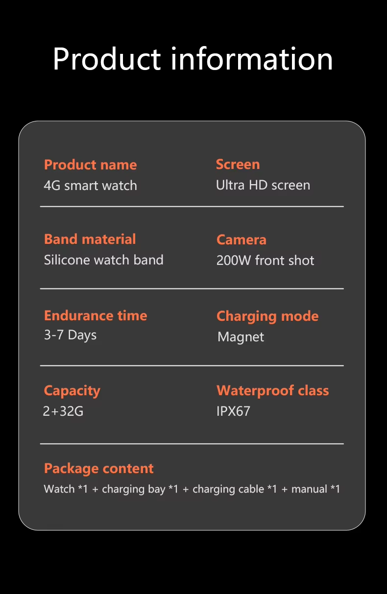 Eraysun Hot Full Netcom 4G Smartwatch 2.13 Inch AMOLED Camera WIFI GPS APP Market Sport Phone IP67 B22 With Sim Card Smart Watch