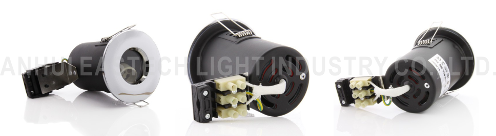 MR16 GU10 Aluminium Bathroom IP65 Fire Rated Downlight Fittings - Chrome Color