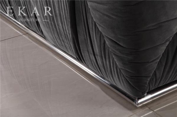 European Modern Elegant Extra Large Velvet Black Sectional Sofa Furniture