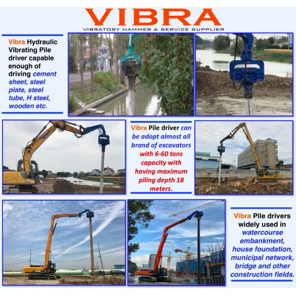 2500rpm Hydraulic Excavator Mounted Pile Driver For 8m Piling Depth