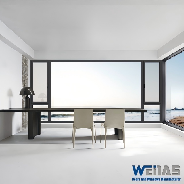 Multi Functions Aluminum Frame Casement Windows 1.8mm Profile Heat Insulated Housing