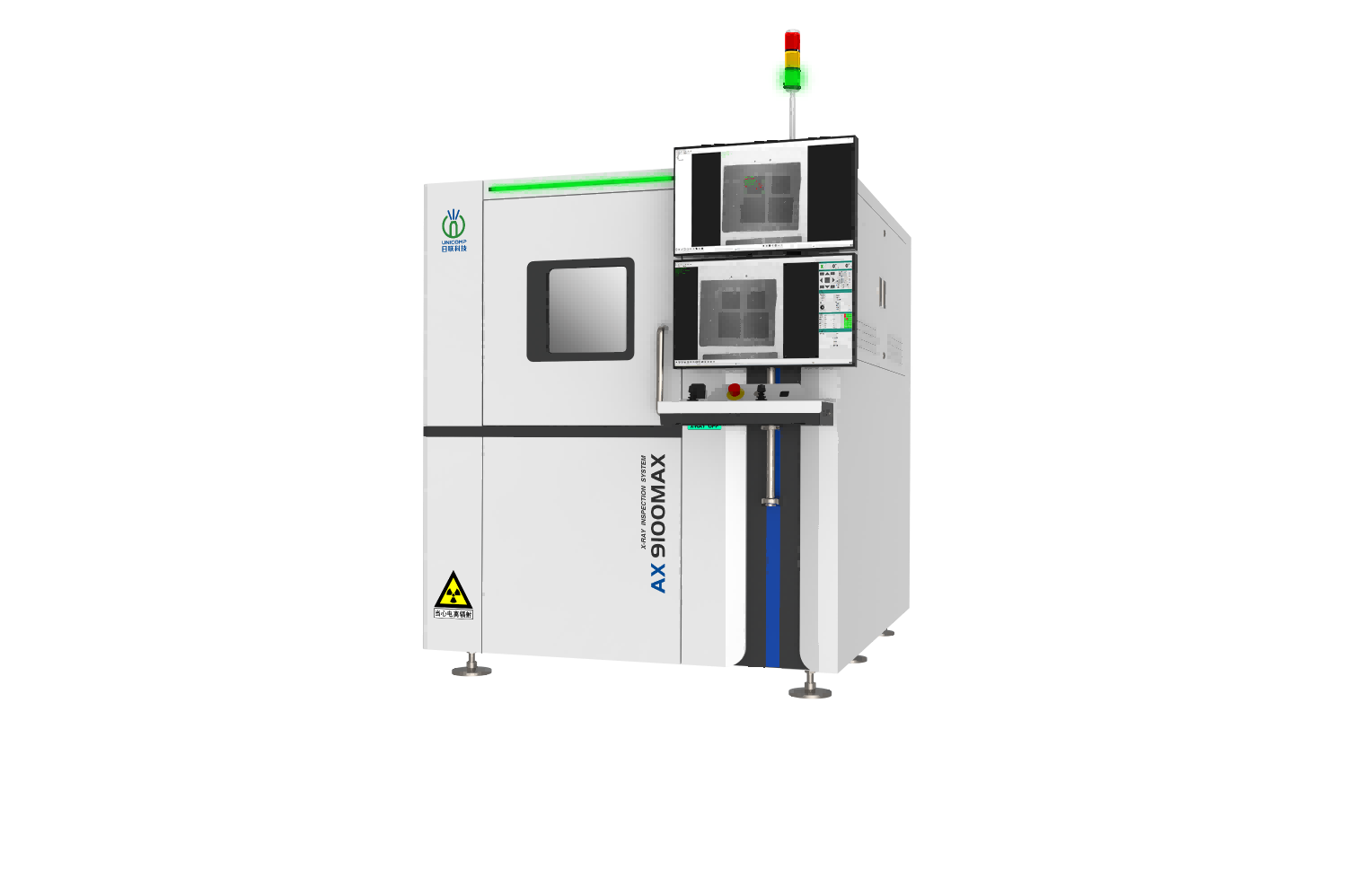 SMT PCB X-ray machine high resolution micron focus spot size Unicomp AX9100MAX for BGA voids measurement