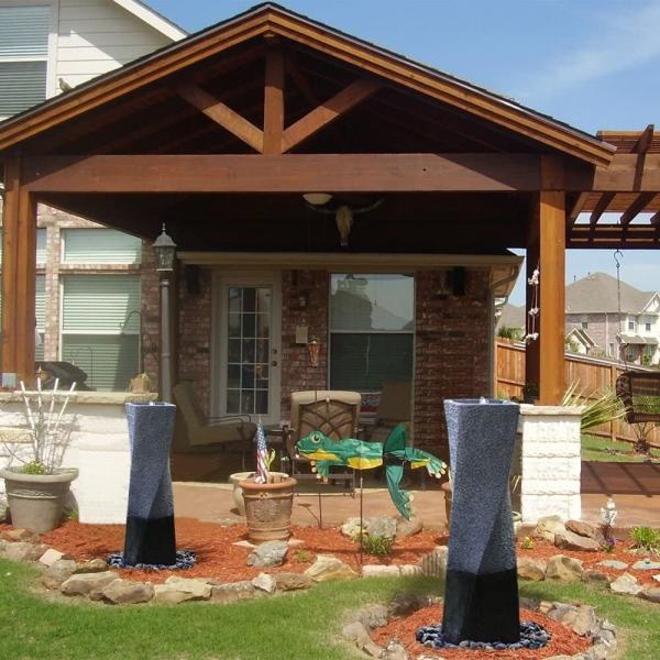 Rock Fountain with LED Lights Cast Stone Fountains with Low Splash Design for Garden Patio Balcony Lawn Pump Included