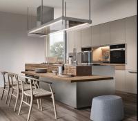 Construído na porta da madeira compensada da melamina do metal de Gray Color Kitchen Cabinets Sheet do punho