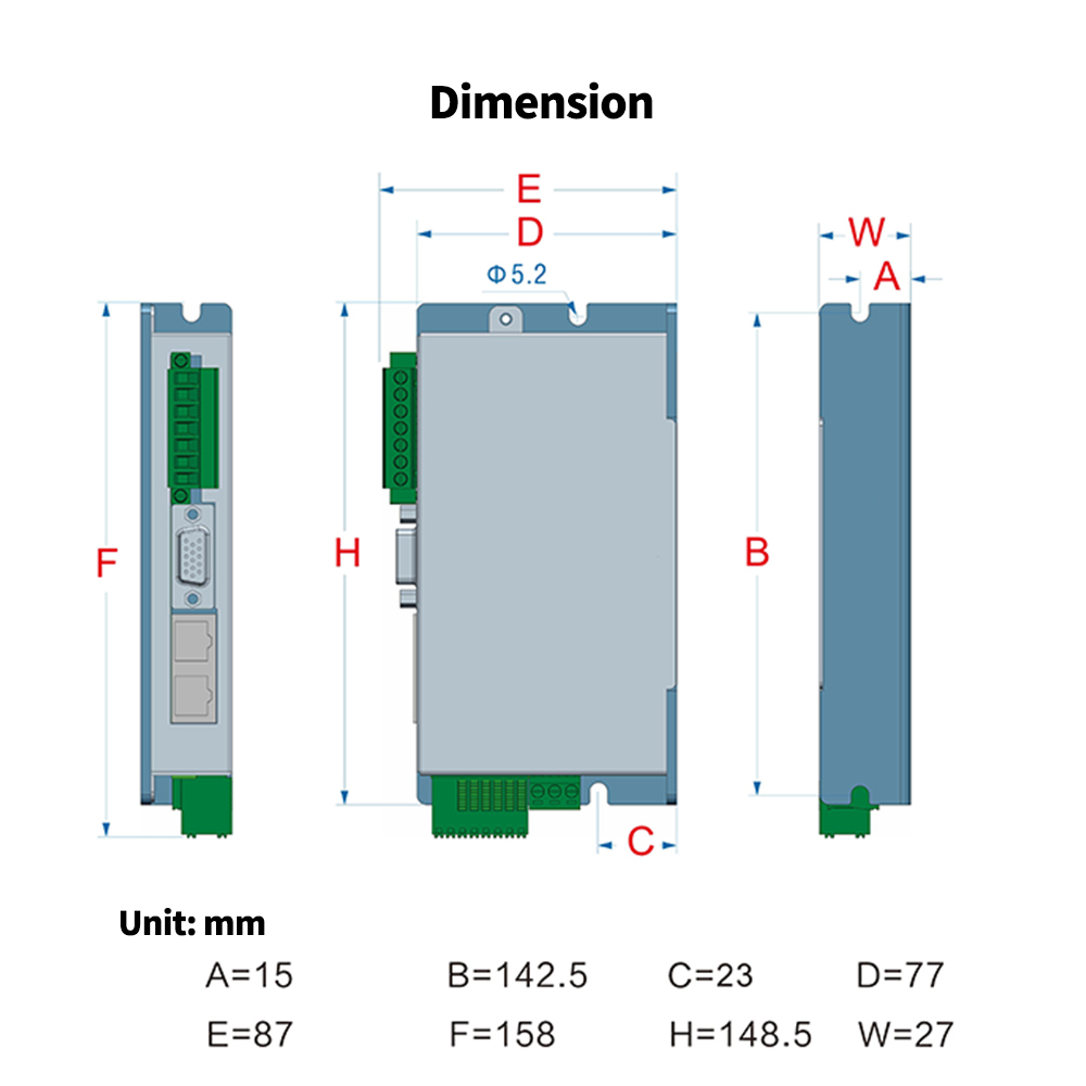 24-60V 12A DC Servo Drive 2500 Line Incremental Encoder RS232 RS485 CAN  Overload Applicable to AGV electric forklifts