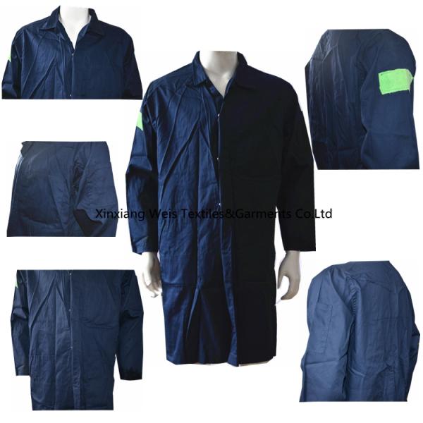 180gsm Navy Blue Flame Retardant Long Style Frc Jacket Workwear/ Fire Retardant Lab Research Institution Coat