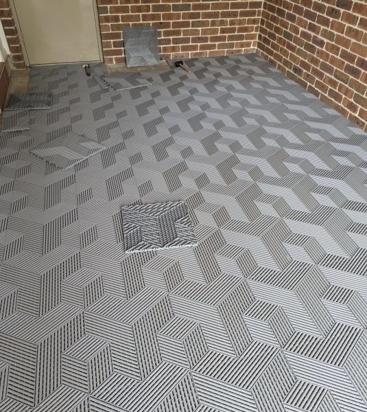 Square Grey Garage Tiles Matte Plastic Interlocking Garage Floor Tiles